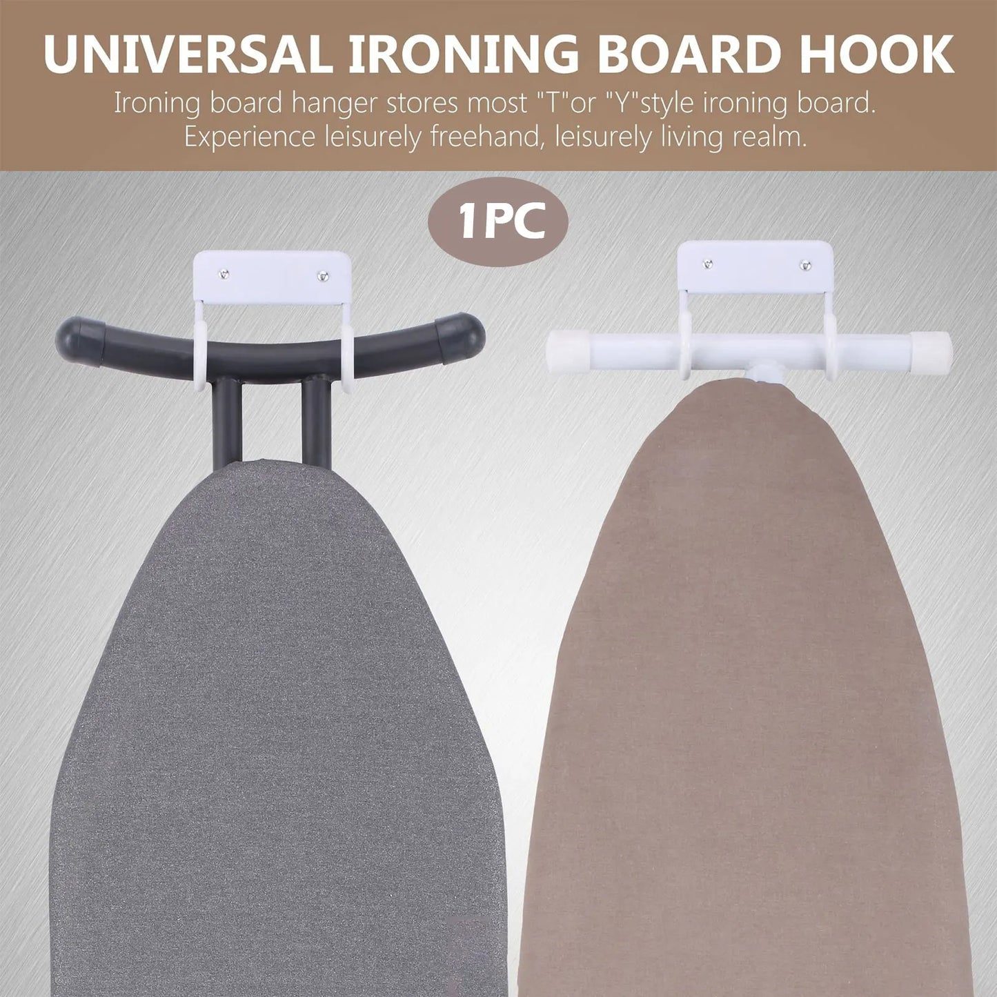 Maximize Laundry Space: Ironing Board Wall Mount Hook Hanger - Universal Holder for Home Laundry Room - Convenient Shelf Storage Rack for Laundry Accessories