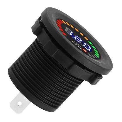 12V Motorcycle LED Digital Display Voltmeter Waterproof Voltage Gauge Meter for Motorbike Battery Monitoring Black Universal Use