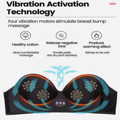 Wireless Vibration Electric Massager – Hot Compress Bra for Chest Care & Breast Firming