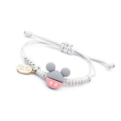 Mickey Mouse Hand-Woven Rope Bracelet – Cute Couple & Friends Fashion Jewelry, Adjustable Student Gift Wristband for Birthday & Casual Wear