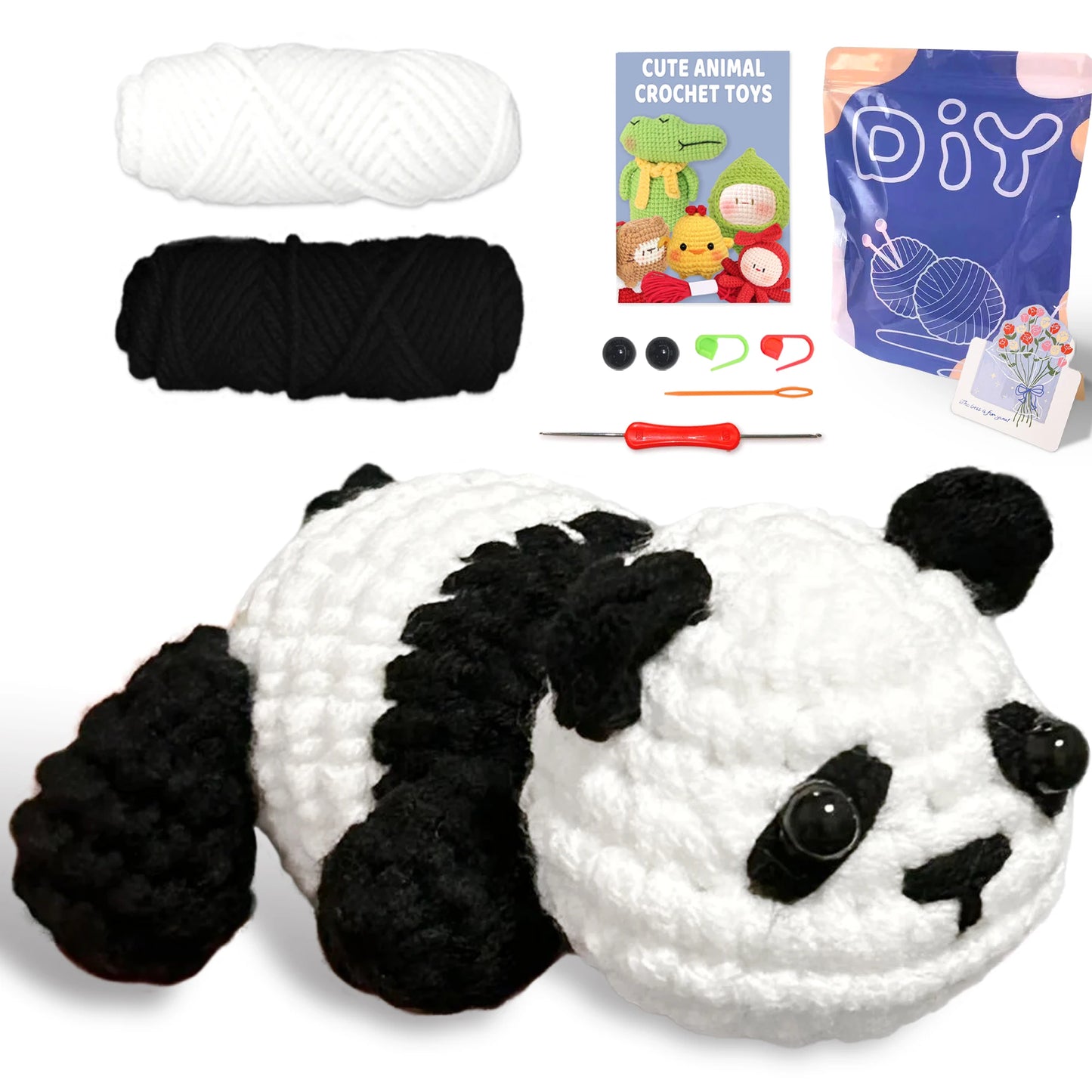 Animal Crochet Kit for Beginners - DIY Starter Set with Step-by-Step Knitting & Craft Supplies