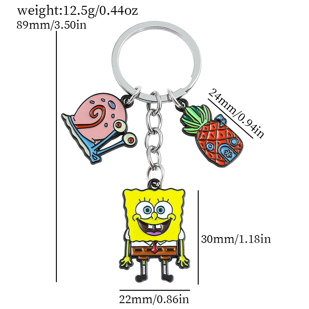 SpongeBob SquarePants Keychain - Cute Cartoon Pendant Charm, Funny Fashion Accessory Gift for Friends