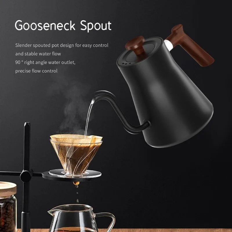 1200W Intelligent Electric Kettle - Gooseneck Hand Brewed Coffee Pot for Milk Powder & Precision Brewing