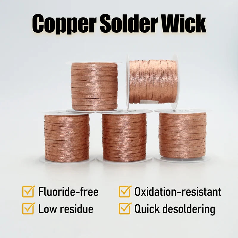 15/8M Solder Wick Desoldering Copper Braid — 2/2.5/3.0mm PCB & BGA Tin Removal Tool
