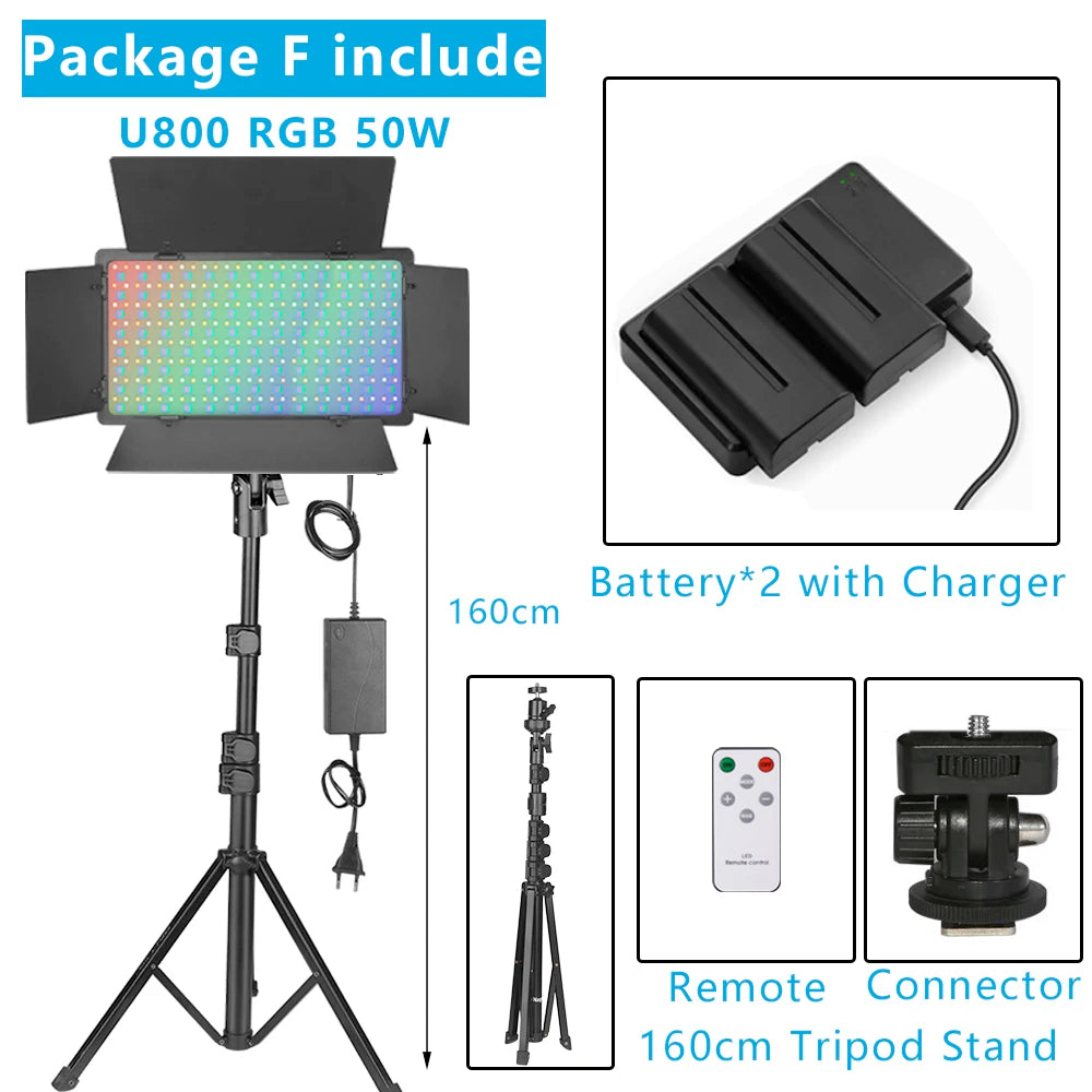 U800 RGB LED Photo Studio Light – Video Recording Panel Lamp for YouTube, TikTok & Live Streaming