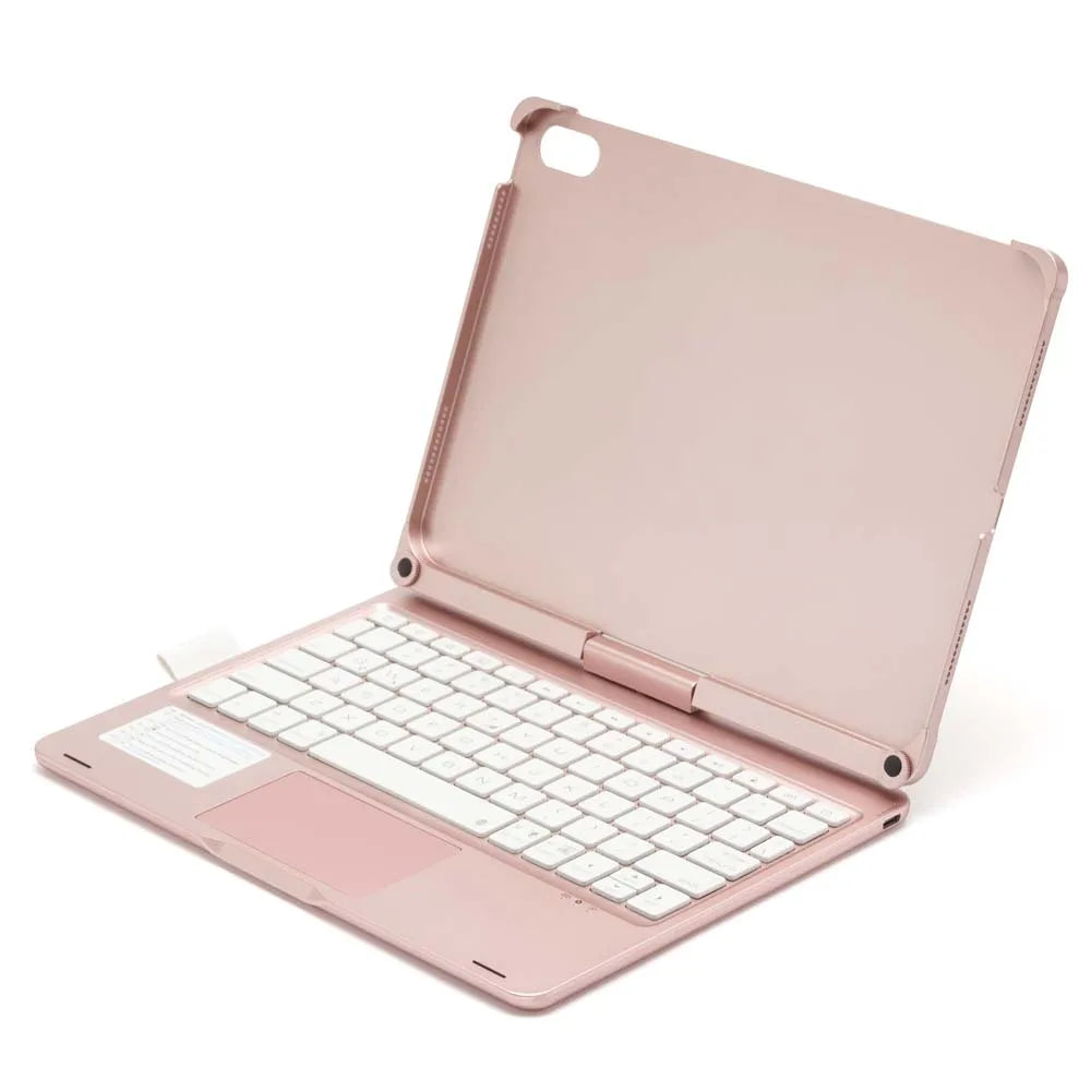 iPad Case with Bluetooth Keyboard — 360° Rotatable Foldable Stand, Pen Slot & RGB Backlight for iPad Air 11/10.9-inch Models