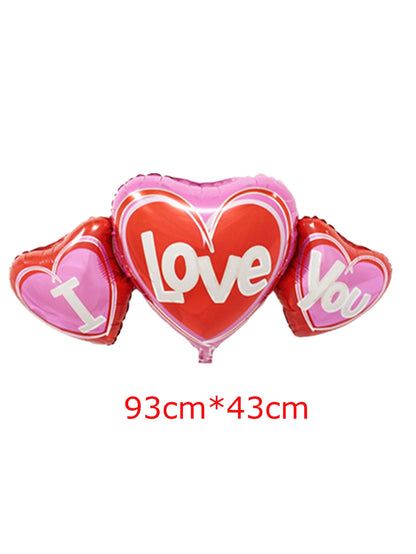 Happy Valentine’s Day Heart Balloon Stand Set – Love Bear & Heart-to-Heart Balloons Wedding Party Decoration