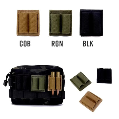DIZETION Tactical 2-Round Holder Patch – Adhesive Hook & Loop Cartridge Pouch for M4 Shotgun Hunting