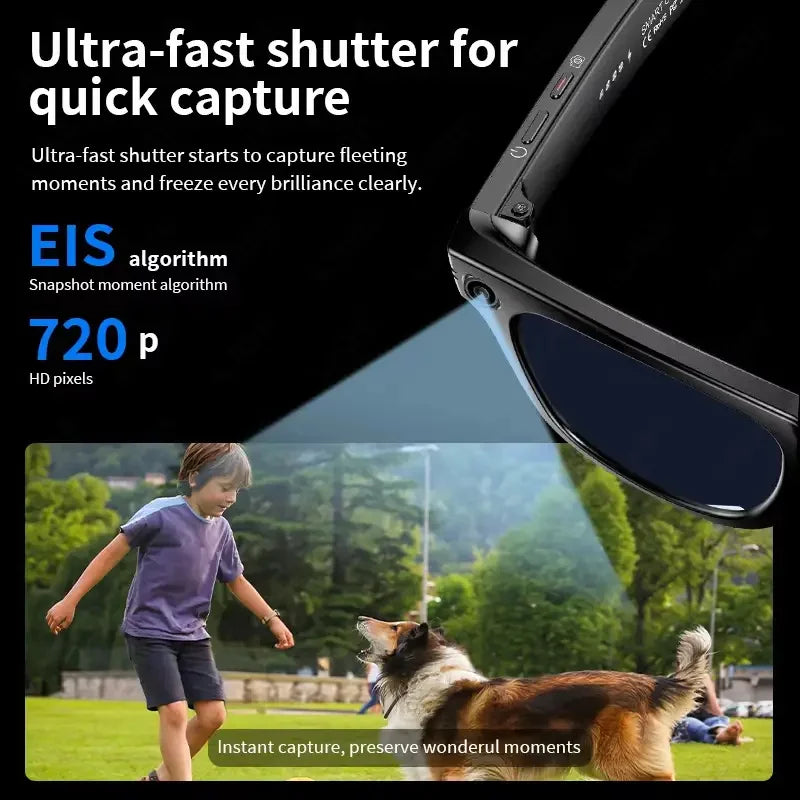 2025 AI Smart Glasses – 8MP Camera Sunglasses with Video Recording, 100+ Language Translation, Bluetooth Calls & Music for Men & Women