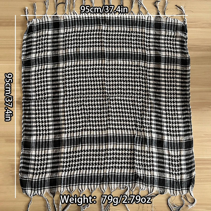 Military Plaid Scarf - Lightweight Unisex Tactical Arab Shemagh for Warmth & Outdoor Wear
