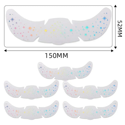 6pcs Hot Stamping Freckles Makeup Patches – Metallic Gold & Silver Temporary Tattoo Stickers for Face