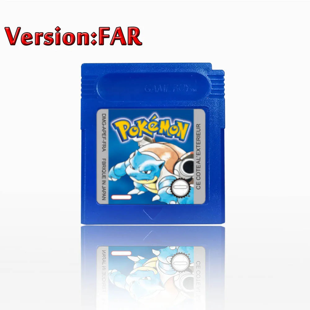 Pokemon GBC Game Cartridge - 16-Bit Video Game Card in Red, Blue, Crystal, Gold, Silver & Yellow Versions
