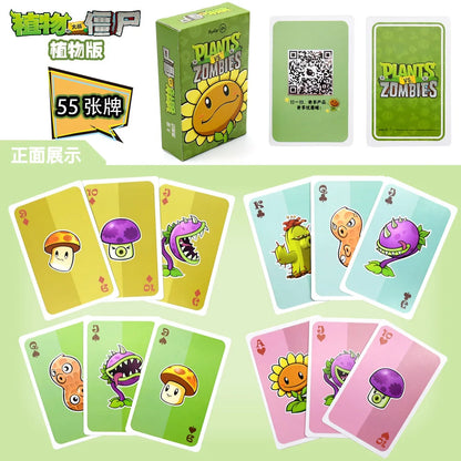 Plants vs Zombies Kawaii Cartoon Playing Cards – Cute Anime Patterned Card Game Merchandise Gift