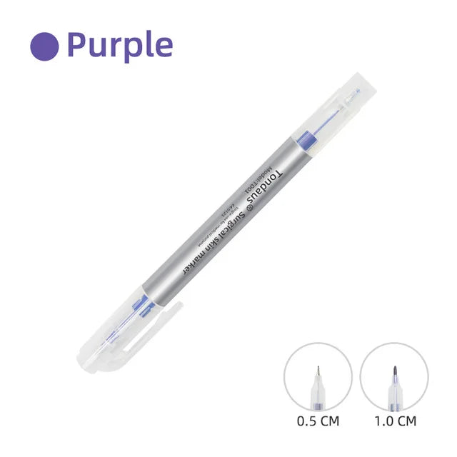 Professional Surgical Sterile Skin Marker Pen – Microblading Tattoo Eyebrow & Lip Marker with Measuring Ruler Set