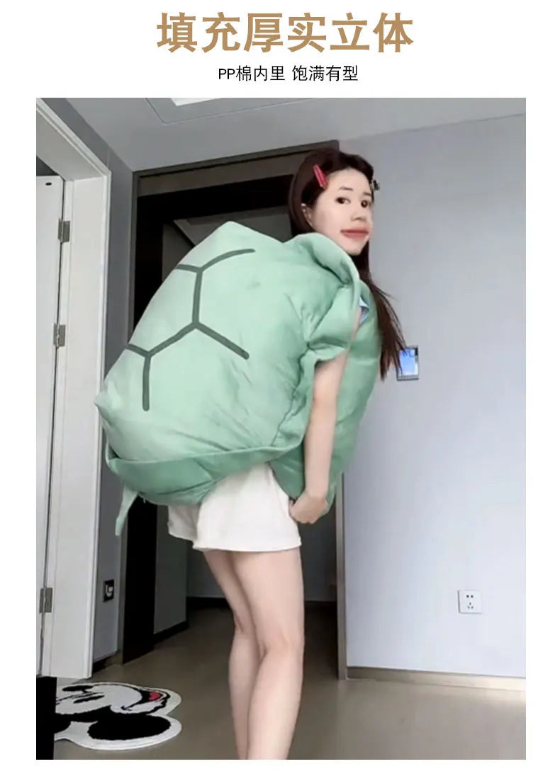 80/100CM Big Turtle Shell Plush — Wearable Stuffed Pillow Sleeping Bag, Funny Soft Cushion Gift