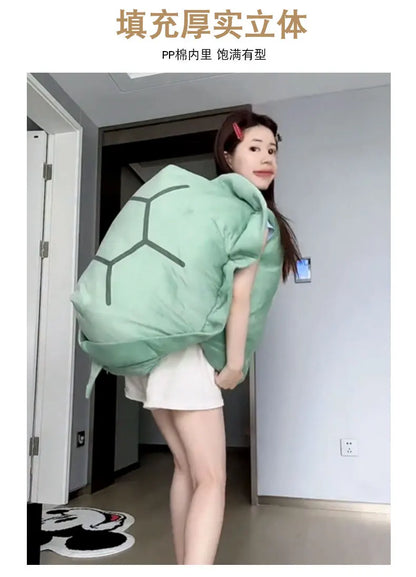 80/100CM Big Turtle Shell Plush — Wearable Stuffed Pillow Sleeping Bag, Funny Soft Cushion Gift