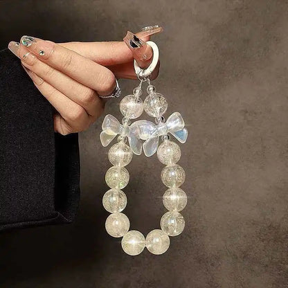 Colorful Macaron Beaded Phone Lanyard Wrist Strap – Anti-Lost Short Handheld Mobile Phone Chain Pendant for Women