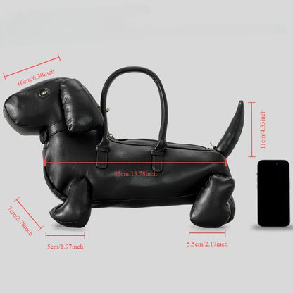 Women’s Fashion Cute Dachshund Handbag — Creative PU Soft Leather Shoulder Messenger Bag
