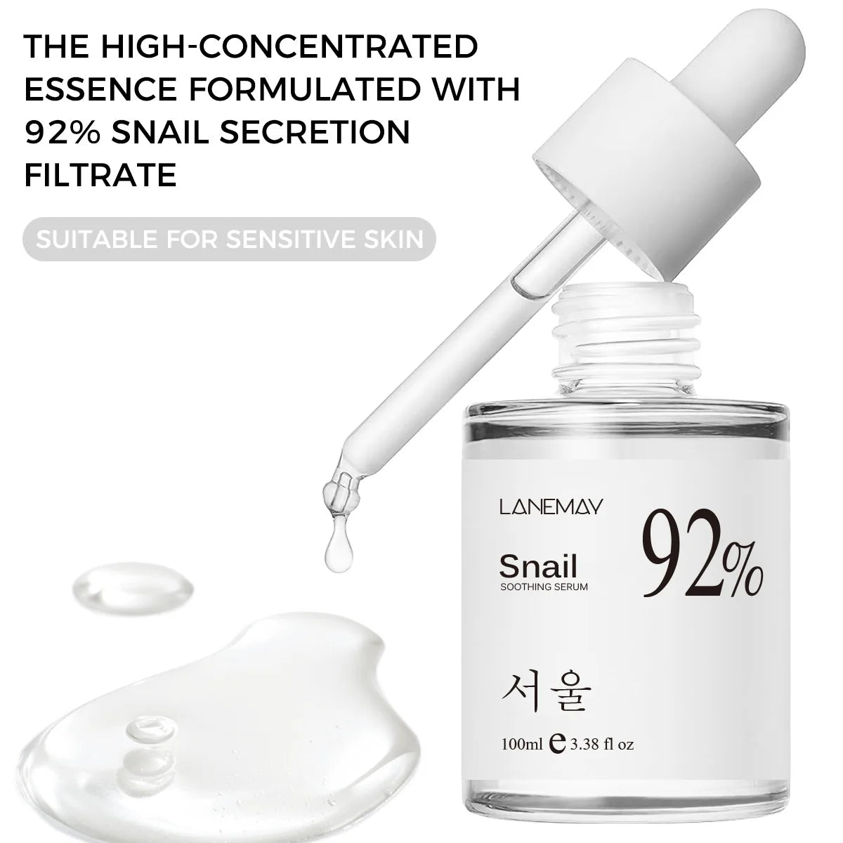 100ml 92% Snail Soothing Facial Essence – Hydrating & Moisturizing Multi-Action Face Serum