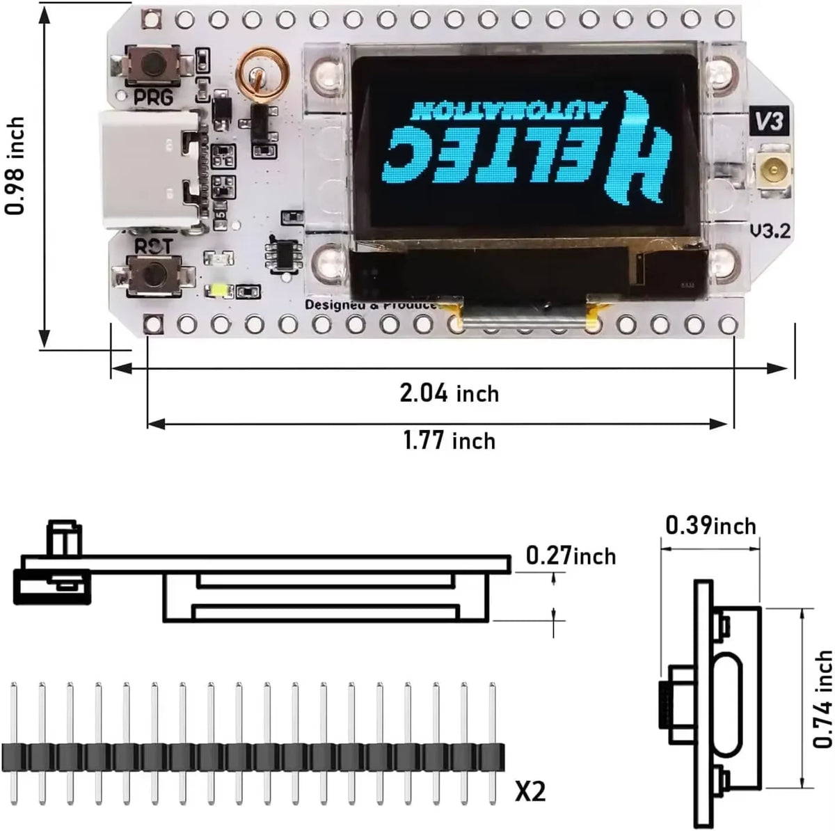 Heltec WiFi LoRa 32 V3 ESP32-S3 Development Board - SX1262 LoRa Node, Meshtastic & LoRaWAN IoT Kit