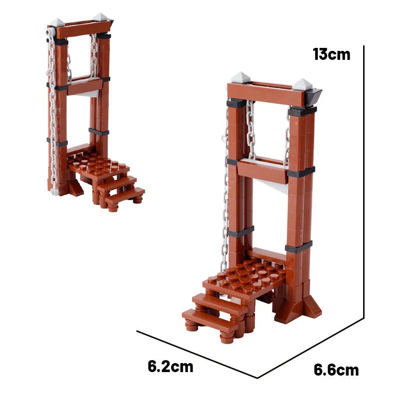MOC Medieval Prison Hanging Cage Building Block Set – Castle Scene Assembly Toy Kit