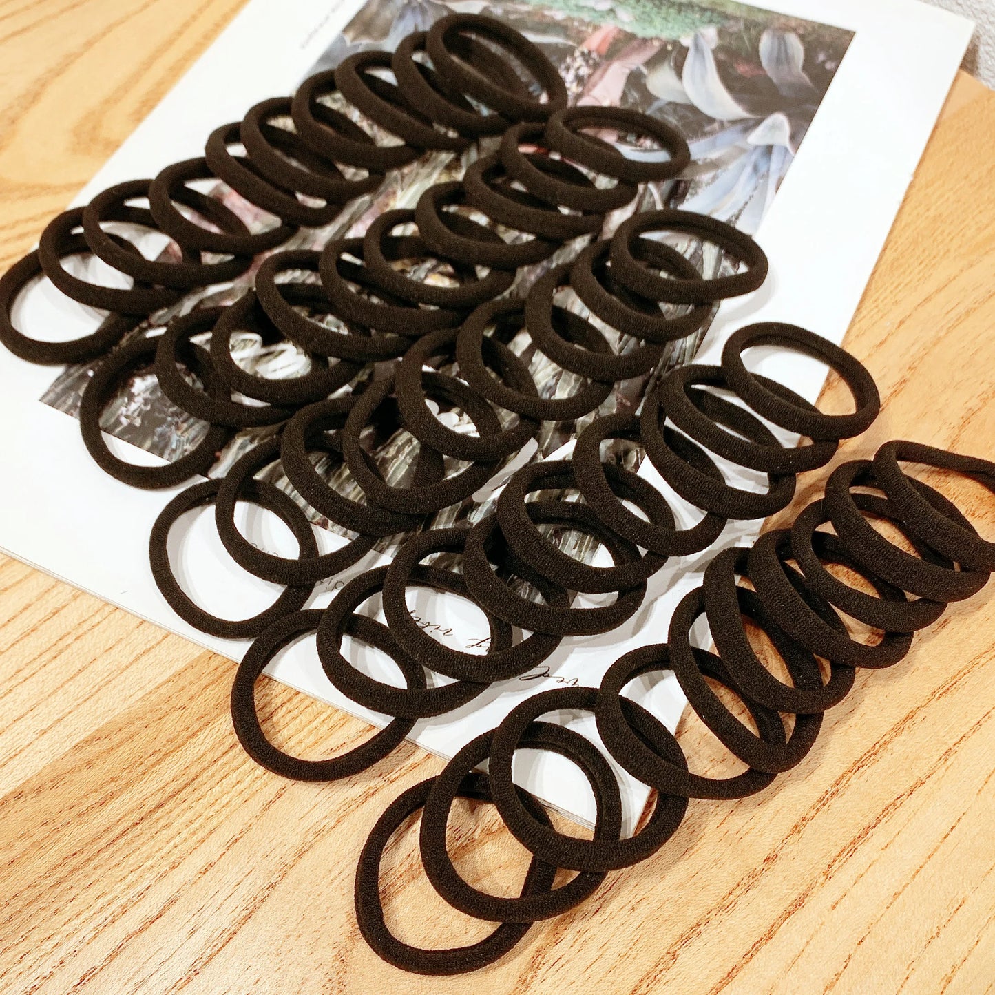 50/100pcs Black Hair Bands - High Elastic Rubber Bands for Women and Girls - Ponytail Holders and Scrunchies Accessories