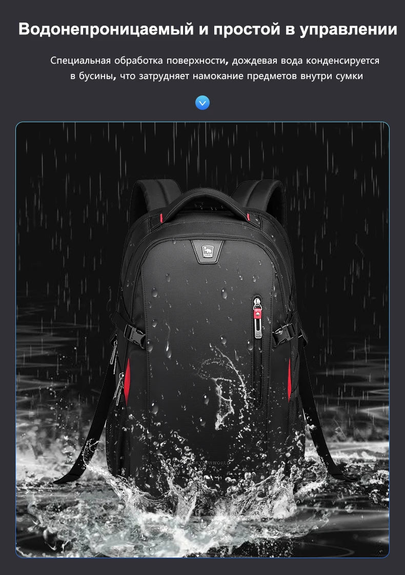 OIWAS 14" Laptop Backpack – 29L Waterproof Nylon School, Travel & Casual Bag for Teenagers & Men