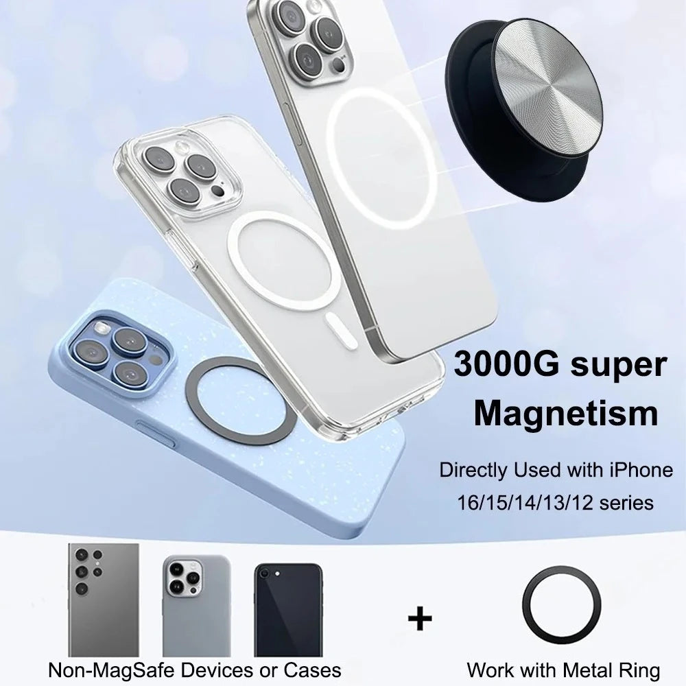 Magnetic Foldable Phone Grip and Stand – N52 MagSafe-Compatible Finger Holder for iPhone 17 and Samsung Smartphones