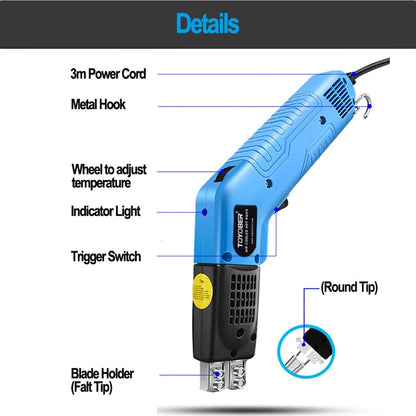Air-Cooled Electric Heating Knife – Fabric, Webbing, Ribbon, and Nylon Rope Cutter Hot Knife Tool