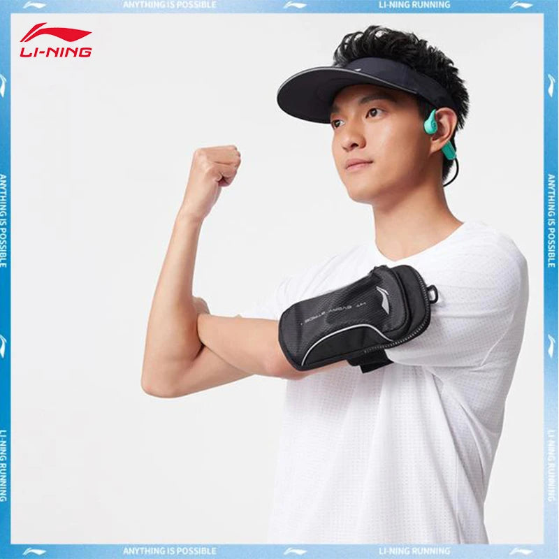 LI-NING Running Arm Bag - Lightweight Reflective Sports Phone Holder ABDV087