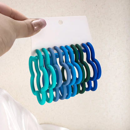 5-Pair Y2K Acrylic Hoop Earrings Set – Lightweight Dopamine Color Jewelry for Women Gift