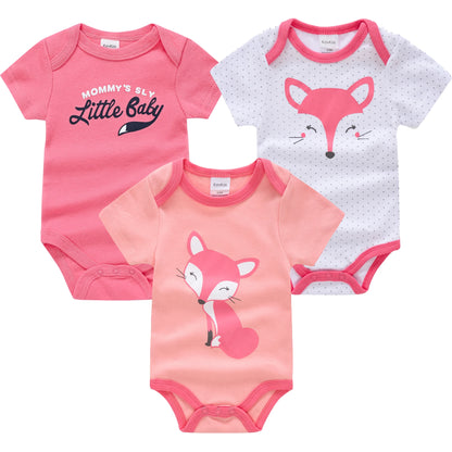 3/6PCS Baby Cotton Bodysuits – Short Sleeve Onesies for Newborns & Toddlers 0-12 Months, Boys & Girls