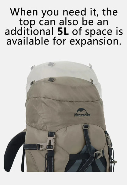 Naturehike 70L Camping Backpack — Large Capacity Ergonomic Hiking & Trekking Bag for Men with Rain Cover