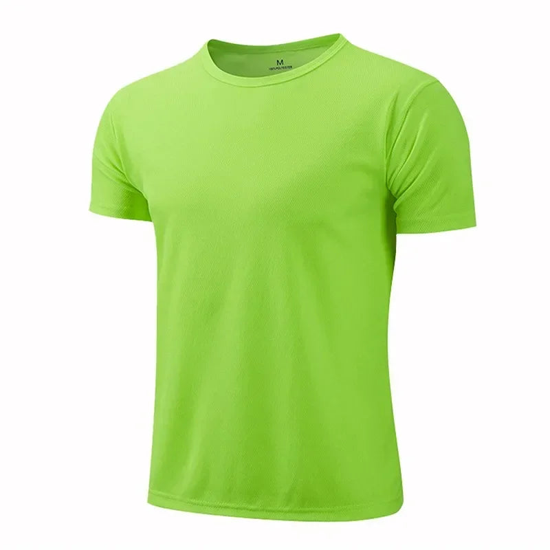 Quick-Drying Round Neck Sport T-Shirt – Men's Gym Fitness Shirt for Running, Breathable Sportswear