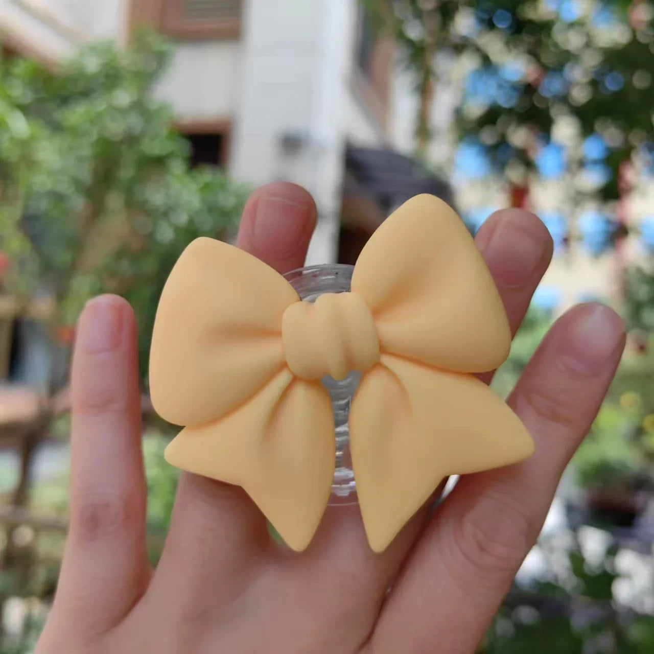 Cute Macaron Color Bow-Knot Smart Tok – Universal Phone Holder, Korean Style Grip Stand, Lazy Bracket for Smartphones