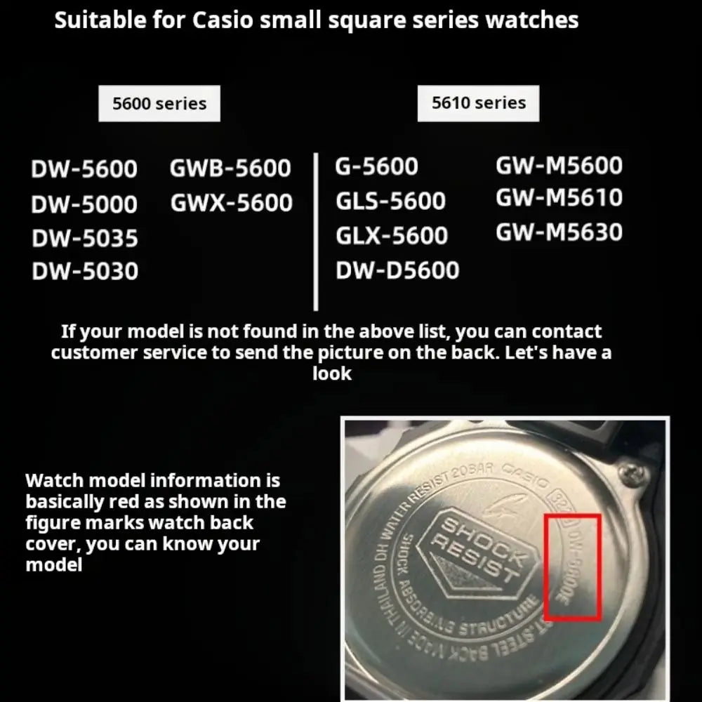 Stainless Steel Watch Case Bumper for Casio DW-5600 GW-M5610 - Metal Anti-Scratch Protective Guard Cover