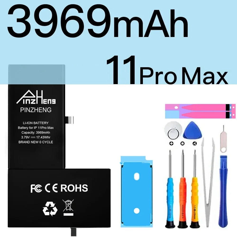 PINZHENG High Capacity Replacement Battery for iPhone X, XR, XS, 11, 12 & 13 Mini, Pro & Pro Max