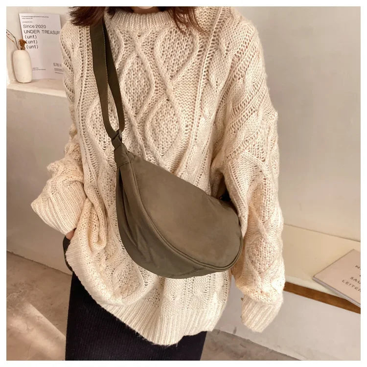 Casual Nylon Hobo Crossbody Bag for Women – Shoulder, Half Moon, Tote Travel Shopper & Purses