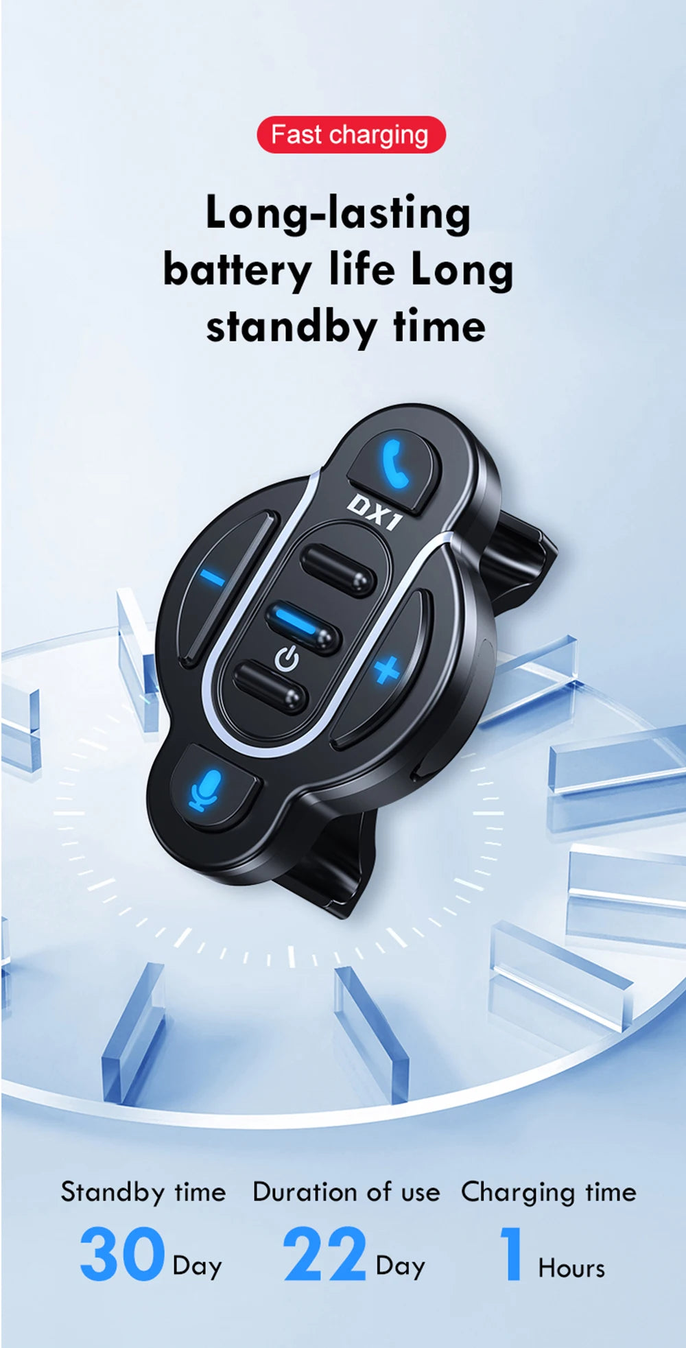 Universal Smart Bluetooth 5.4 Remote Control – Waterproof Wireless Media Controller for Helmet Earphone, Motorcycle & Bike Handlebar