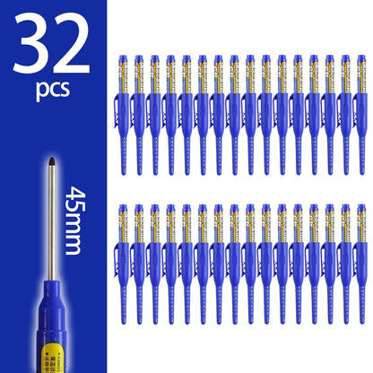 45mm Deep-Hole Carpenter Marker Pen - Long-Nib Woodworking Marking Pen for Measuring & Construction