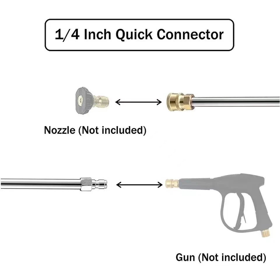 Pressure Washer Extension Lance Set - 4000 PSI Spray Gun with 1/4-Inch Quick Connect for Efficient Cleaning