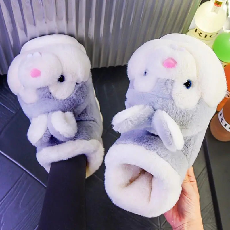 2025 Winter Warm Plush Slippers – High-Top Platform Indoor Snow Boots for Women & Men, Cozy Home Shoes with Soft Lining