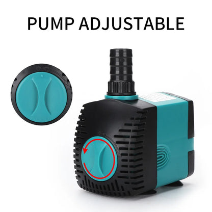 Ultra-Quiet 3-60W Submersible Water Fountain Pump - Filter for Fish Pond & Aquarium, EU/US 220V-240V