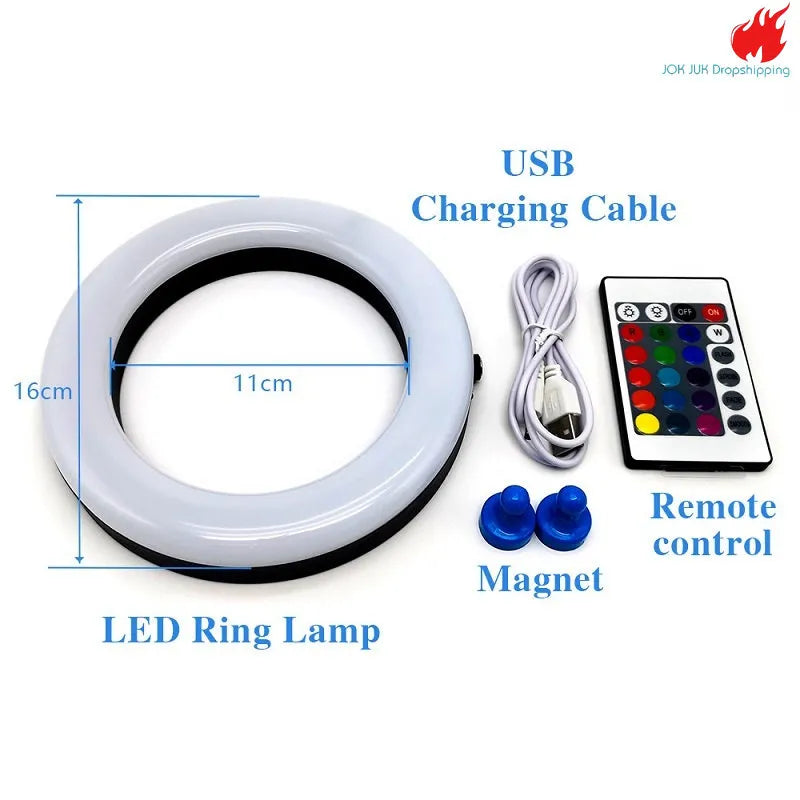 Jok Juk LED Hookah Light: Colorful Shisha Ring Lamp with Remote Control - Magnet Viscose Cachimba Narguile Accessory