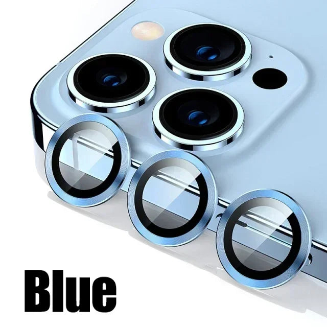3PCS Metal Camera Lens Protectors – Glass Back Lens Protection Film for iPhone 15/15 Plus, 14/14 Pro Max, 13/13 Mini, 12/11