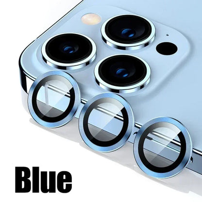 3PCS Metal Camera Lens Protectors – Glass Back Lens Protection Film for iPhone 15/15 Plus, 14/14 Pro Max, 13/13 Mini, 12/11