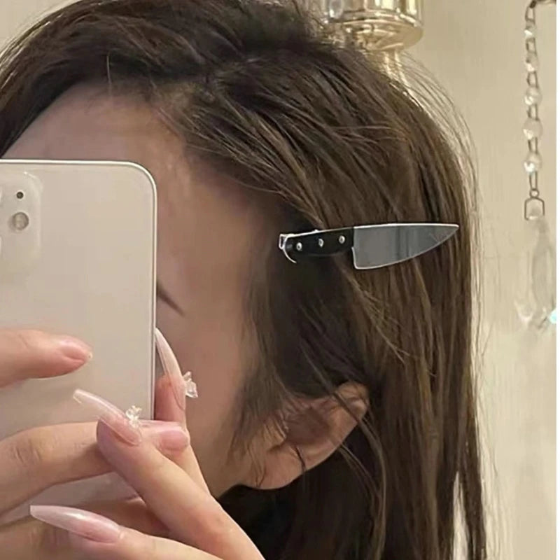 Weird Knife Hair Clips for Women - Creative Funny Hairpins, Punk Barrette Hairpins Headwear for Girls, Y2K Accessories