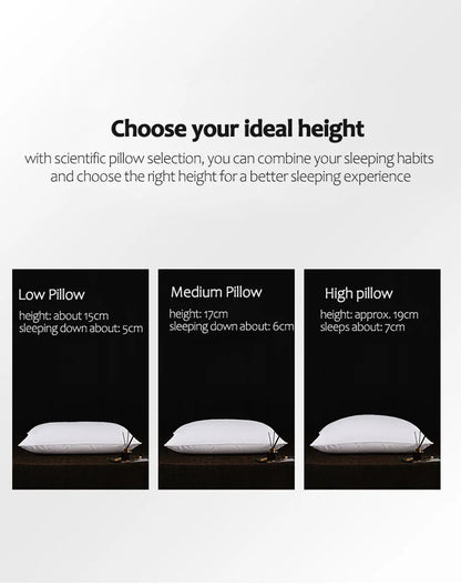 100% White Goose Feather Pillow – Five-Star Hotel Quality, Orthopedic & Memory Support, Single Size for Healthy Sleep