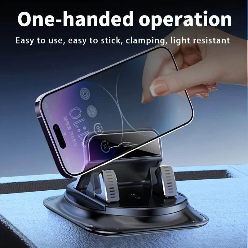 Car Center Console Phone Holder - 360° Rotating Anti-Slip Dashboard Navigation Stand