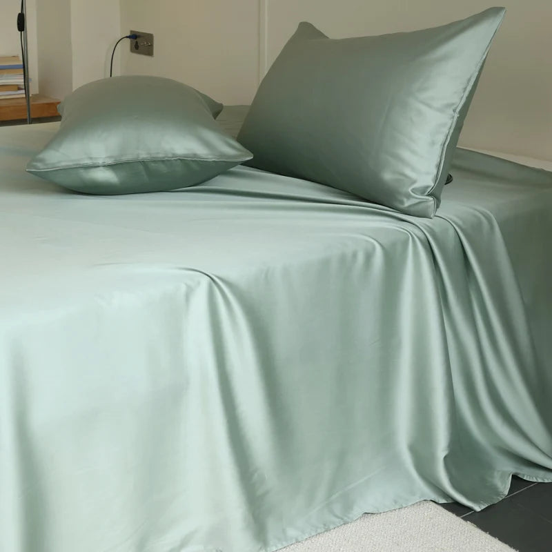 100% Mulberry Silk Bed Sheet Set - Luxury Silk Bedding with Fitted Sheet, Flat Sheet & Pillowcases